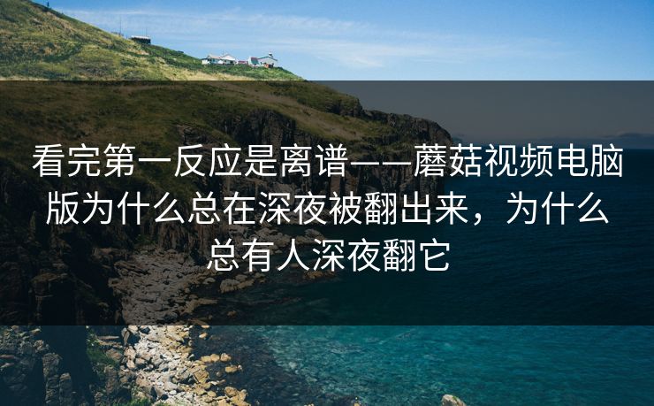 看完第一反应是离谱——蘑菇视频电脑版为什么总在深夜被翻出来，为什么总有人深夜翻它