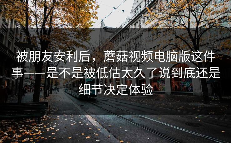 被朋友安利后，蘑菇视频电脑版这件事——是不是被低估太久了说到底还是细节决定体验