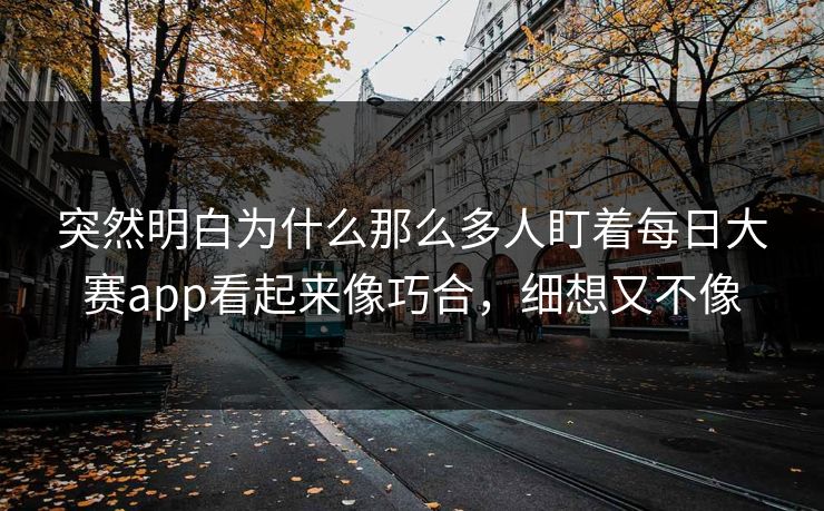 突然明白为什么那么多人盯着每日大赛app看起来像巧合，细想又不像