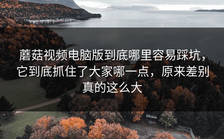 蘑菇视频电脑版到底哪里容易踩坑，它到底抓住了大家哪一点，原来差别真的这么大