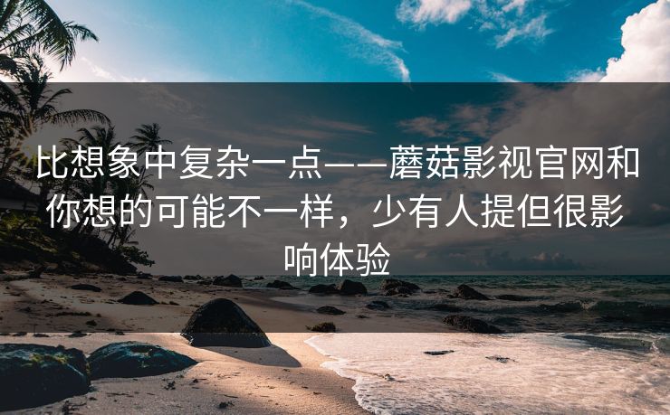 比想象中复杂一点——蘑菇影视官网和你想的可能不一样，少有人提但很影响体验